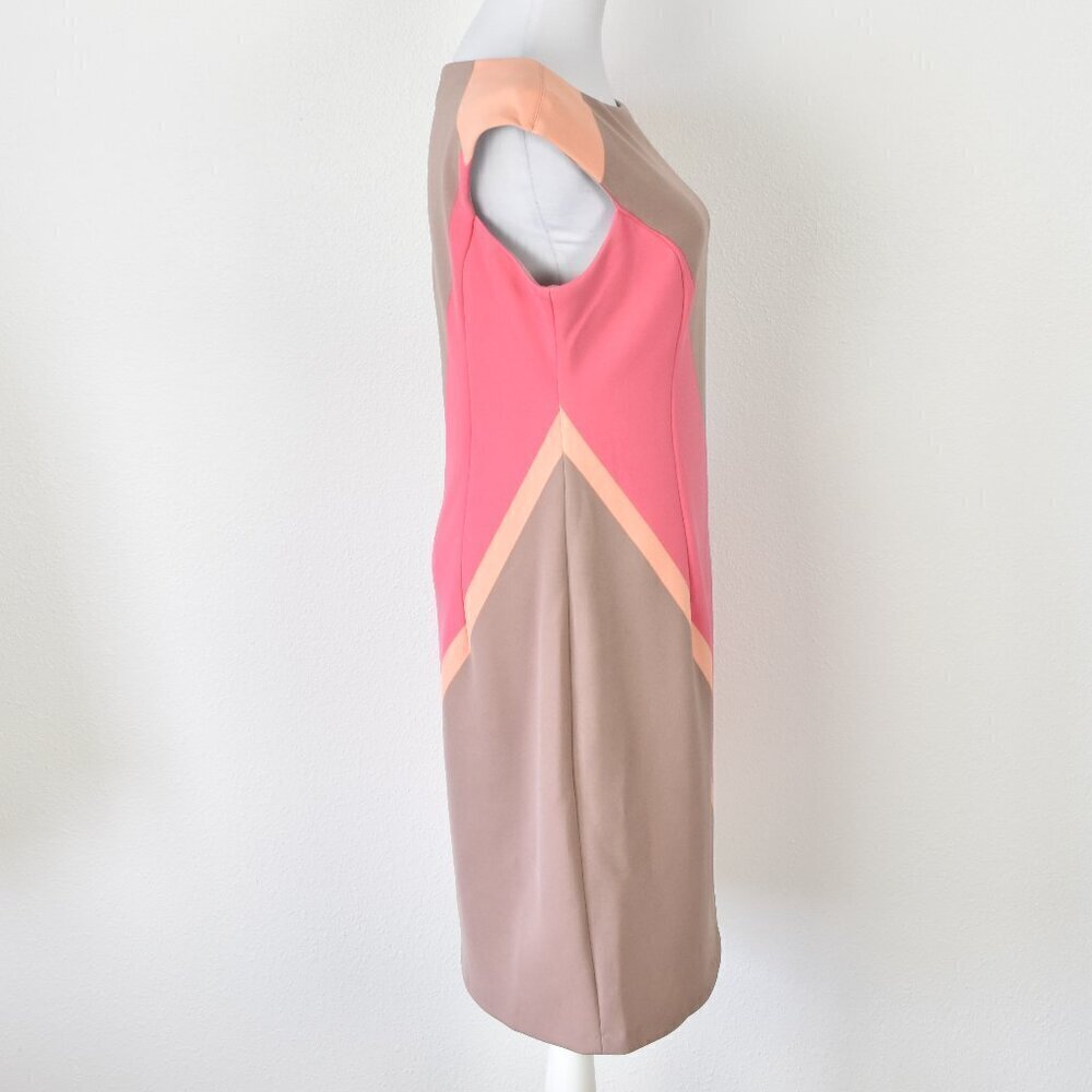 Maggy London Color Block Scuba Sheath Dress - 10 - Picture 5 of 8